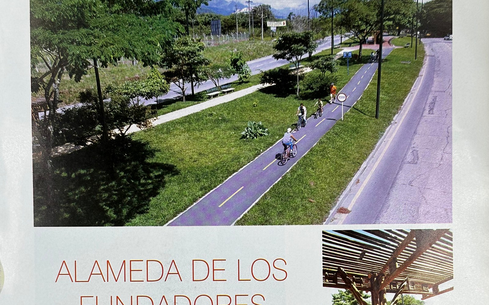 Alameda de los Fundadores con ciclorruta y zonas verdes
